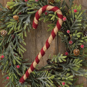 Red & Natural Jute Candy Cane - 13.5"H