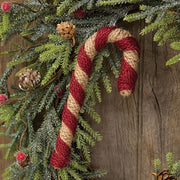 Red & Natural Jute Candy Cane - 7"H