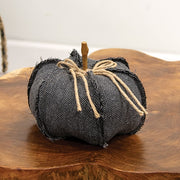Dark Gray Chevron Pumpkin - 7.5" dia x 5.5"H