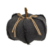 Dark Gray Chevron Pumpkin - 7.5" dia x 5.5"H