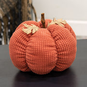Burnt Orange Waffle Weave Pumpkin - 8" dia x 6.5"H