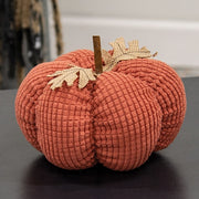 Burnt Orange Waffle Weave Pumpkin - 7.5" dia x 5"H