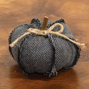 Dark Gray Chevron Pumpkin - 4.5" dia x 3.5"H