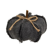 Dark Gray Chevron Pumpkin - 4.5" dia x 3.5"H