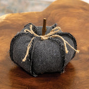 Dark Gray Chevron Pumpkin - 6" dia x 4"H