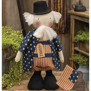 Stuffed Standing George Doll with Flag