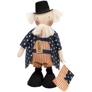 Stuffed Standing George Doll with Flag