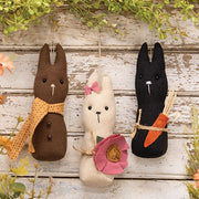 Stuffed Primitive Baby Bunny Hangers (Set of 3)