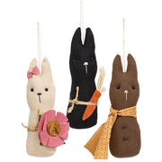 Stuffed Primitive Baby Bunny Hangers (Set of 3)