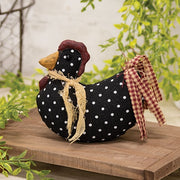 Stuffed Mini Polka Dotted Black Chicken Sitter