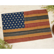 Primitive Rag Strip American Flag Placemat