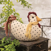 Stuffed Mini Polka Dotted White Chicken Sitter