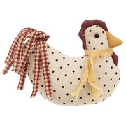Stuffed Mini Polka Dotted White Chicken Sitter
