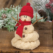 Knit Red Hat & Scarf Melting Snowman - 7"H