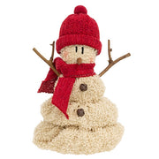 Knit Red Hat & Scarf Melting Snowman - 7"H