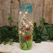 Bumble Bee Crackled Glass Light Up Vase (Pack of 4)