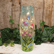 Butterfly Crackled Glass Light Up Vase (Pack of 4)