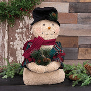 Stuffed Sherpa Woodland Plaid Snowman Doll - 19"H