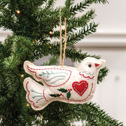 Yuletide Folklore Stuffed Felt Dove Ornament