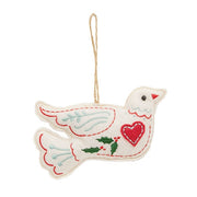 Yuletide Folklore Stuffed Felt Dove Ornament