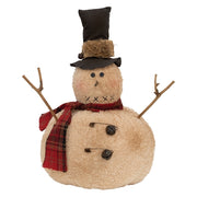 Roly Poly Primitive Snowman Tree Topper