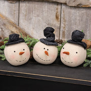 Stuffed Floppy Hat Snowman Head Sitter  (3 Count Assortment)