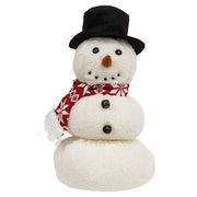 Stuffed Sherpa Snowman In Top Hat & Scarf - 15"H