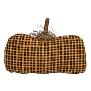 Stuffed Orange & Black Mini Check Long Primitive Pumpkin Sitter