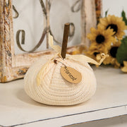 Stuffed Cream Harvest Sweater Pumpkin - 5.5"H