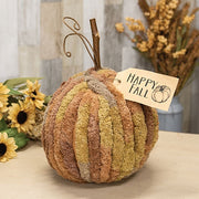 Harvest Chenille Happy Fall Pumpkin - 7.5" dia