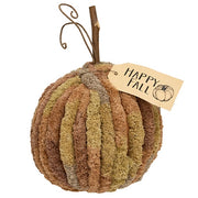 Harvest Chenille Happy Fall Pumpkin - 7.5" dia