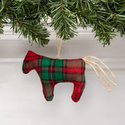 Stuffed Red & Green Plaid Horse Ornament