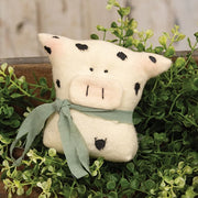 Stuffed Rustic Cow Sitter - 4"H