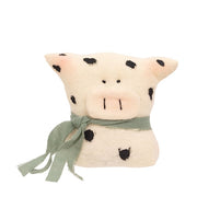 Stuffed Rustic Cow Sitter - 4"H
