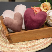 Plush Velvet Heart Ornaments (Set of 3)