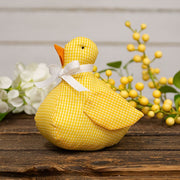 Yellow Gingham Stuffed Duck - 5.5"H