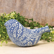 Indigo Bloom Patchwork Baby Bird - 3"H