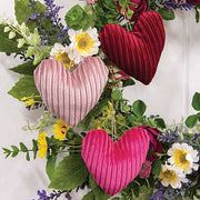 Stuffed Chenille Valentine Heart Ornament  (3 Count Assortment)