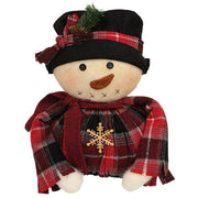 Chubby Stuffed Flannel & Winter Floral Frosty - 13"H