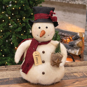 Freezy Snowman Doll With Potted Pine Tree