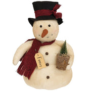 Freezy Snowman Doll With Potted Pine Tree