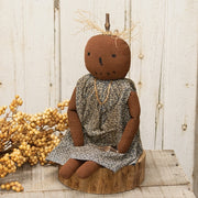 Pumpkin Girl With Antique Key Necklace