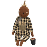 Primitive Pumpkin Boy with Apple Pail