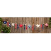 Rustic Mixed Pattern Raggedy Star Garland - 5 Ft.