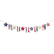 Rustic Mixed Pattern Raggedy Star Garland - 5 Ft.