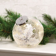 Frosted Pines Light Up Ball Ornament (Pack of 4)