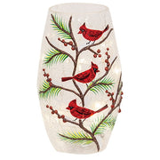 Light Up Crackled Cardinal Trio on Branches Vase (Pack of 4)