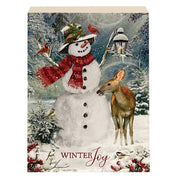 Woodland Snowman & Friends Wooden Block Sign - 5.25"x7"  (3 Count Assortment)