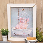 Piggy in Petals Framed Print - 12"x16"
