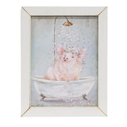 Piggy in Petals Framed Print - 12"x16"